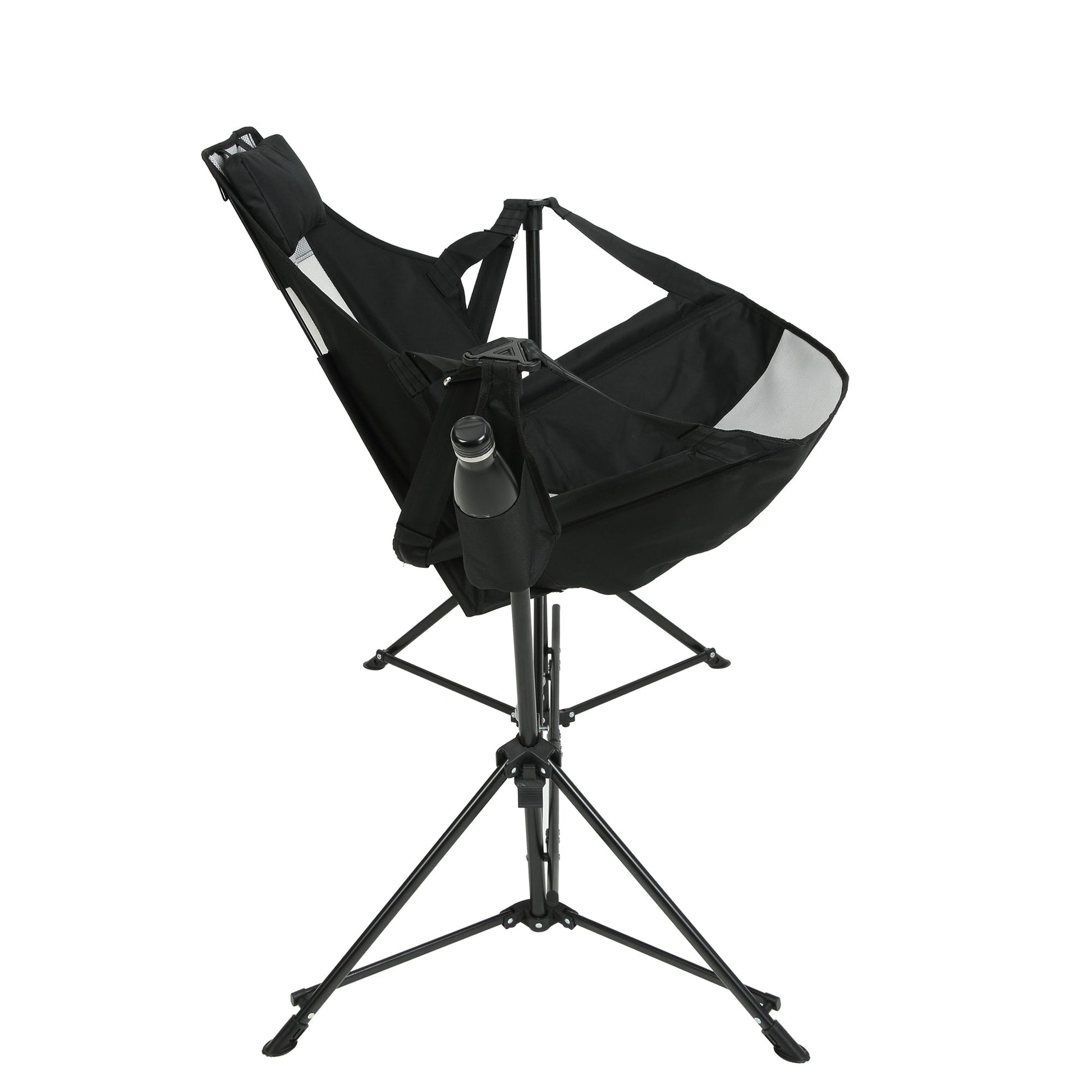 Hammock Camping Chair, Folding Portable Rocking Chair, Aluminum Alloy Adjustable Back Swinging Chair with Pillow Cup Holder, Recliner with Carry Bag for Outdoor Travel Lawn Backyard, Black (2pcs) - 1st Choice Furniture Direct