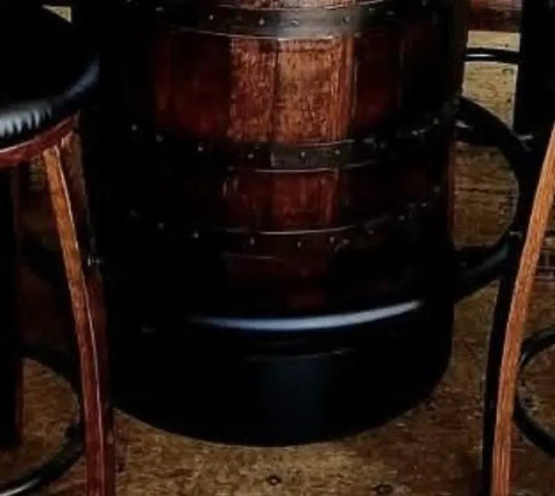 Handcrafted Whiskey Barrel Pub Table Set with Bar Stools - 1st Choice Furniture Direct