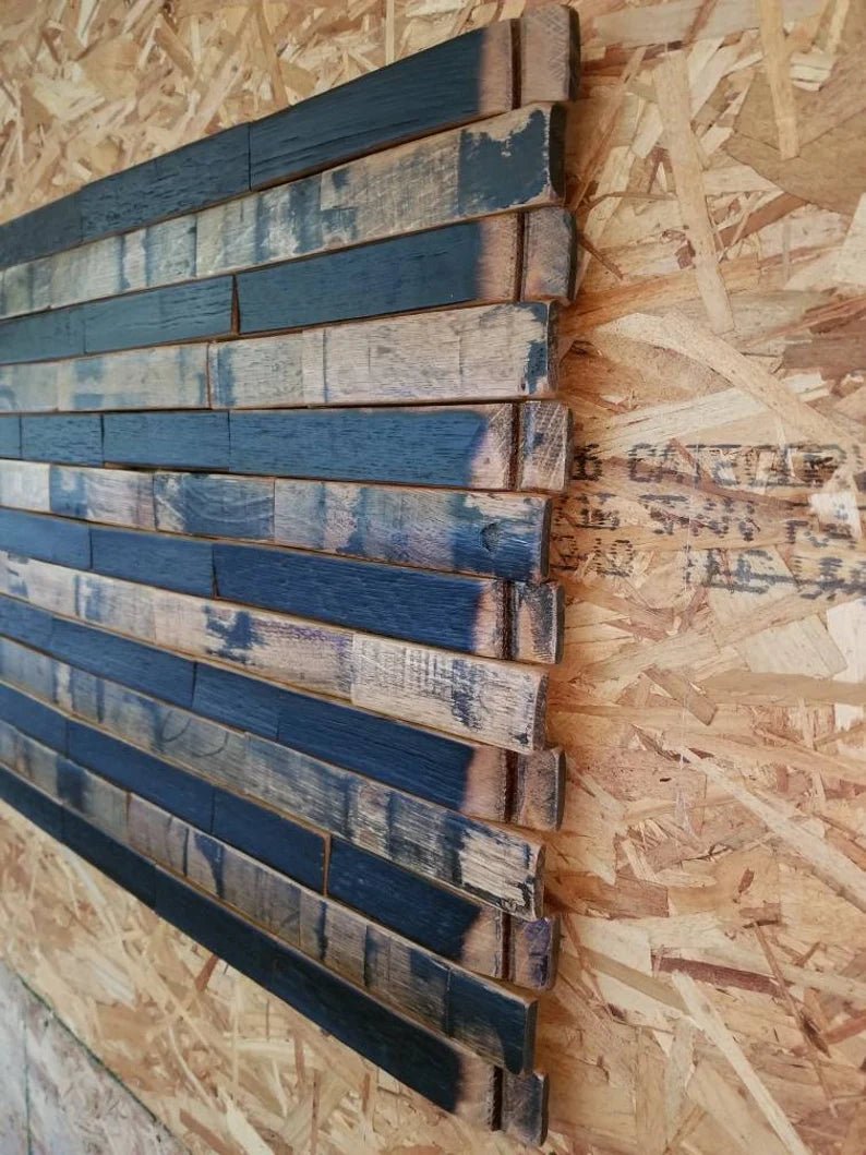 Handcrafted Whiskey Barrel Stave American Flag | Rustic Patriotic Decor - 1st Choice Furniture Direct