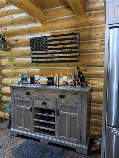 Handcrafted Whiskey Barrel Stave American Flag | Rustic Patriotic Decor - 1st Choice Furniture Direct