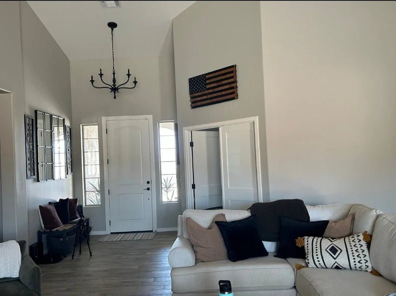 Handcrafted Whiskey Barrel Stave American Flag | Rustic Patriotic Decor - 1st Choice Furniture Direct
