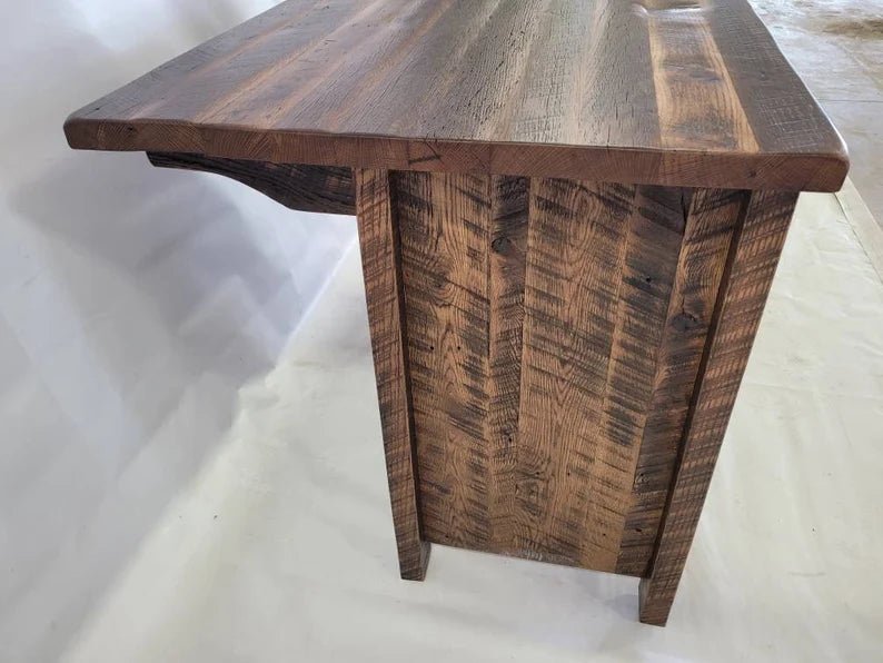 Handmade Amish Reclaimed Barn Wood Kitchen Island – 54" Farmhouse Island - 1st Choice Furniture Direct