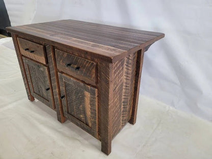 Handmade Amish Reclaimed Barn Wood Kitchen Island – 54" Farmhouse Island - 1st Choice Furniture Direct