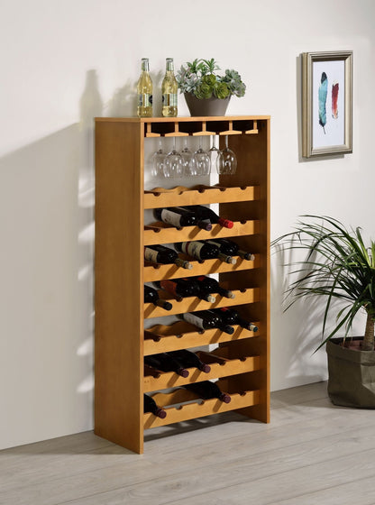 Hanzi Oak Finish Wine Rack - 1st Choice Furniture Direct