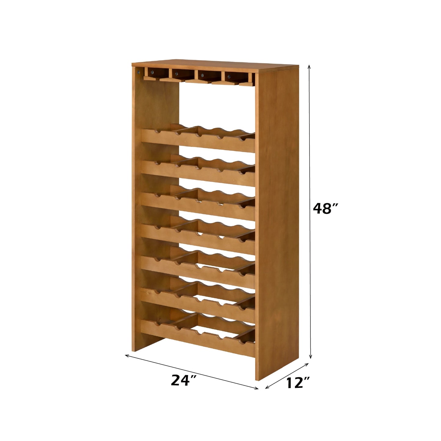 Hanzi Oak Finish Wine Rack - 1st Choice Furniture Direct