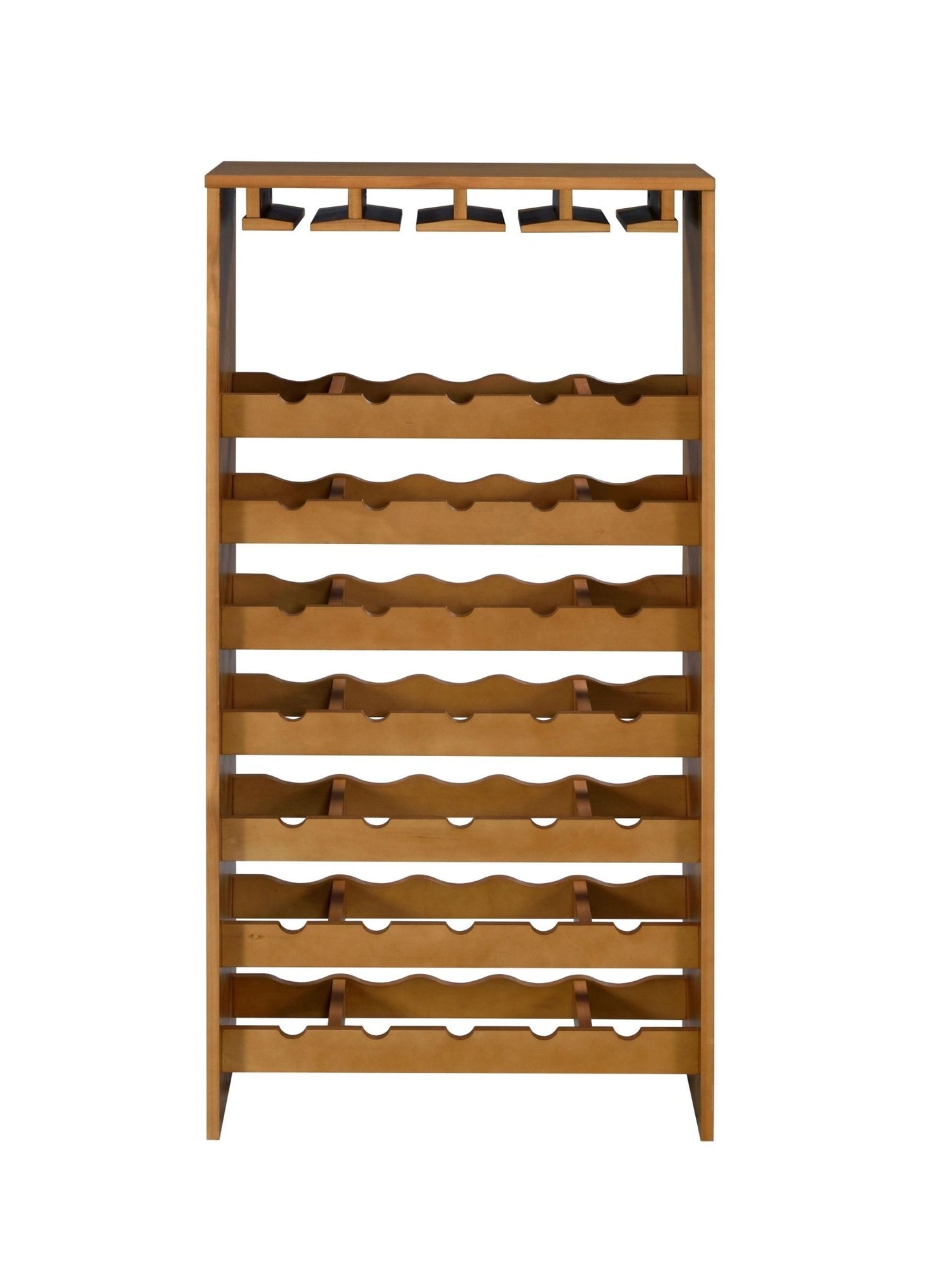 Hanzi Oak Finish Wine Rack - 1st Choice Furniture Direct