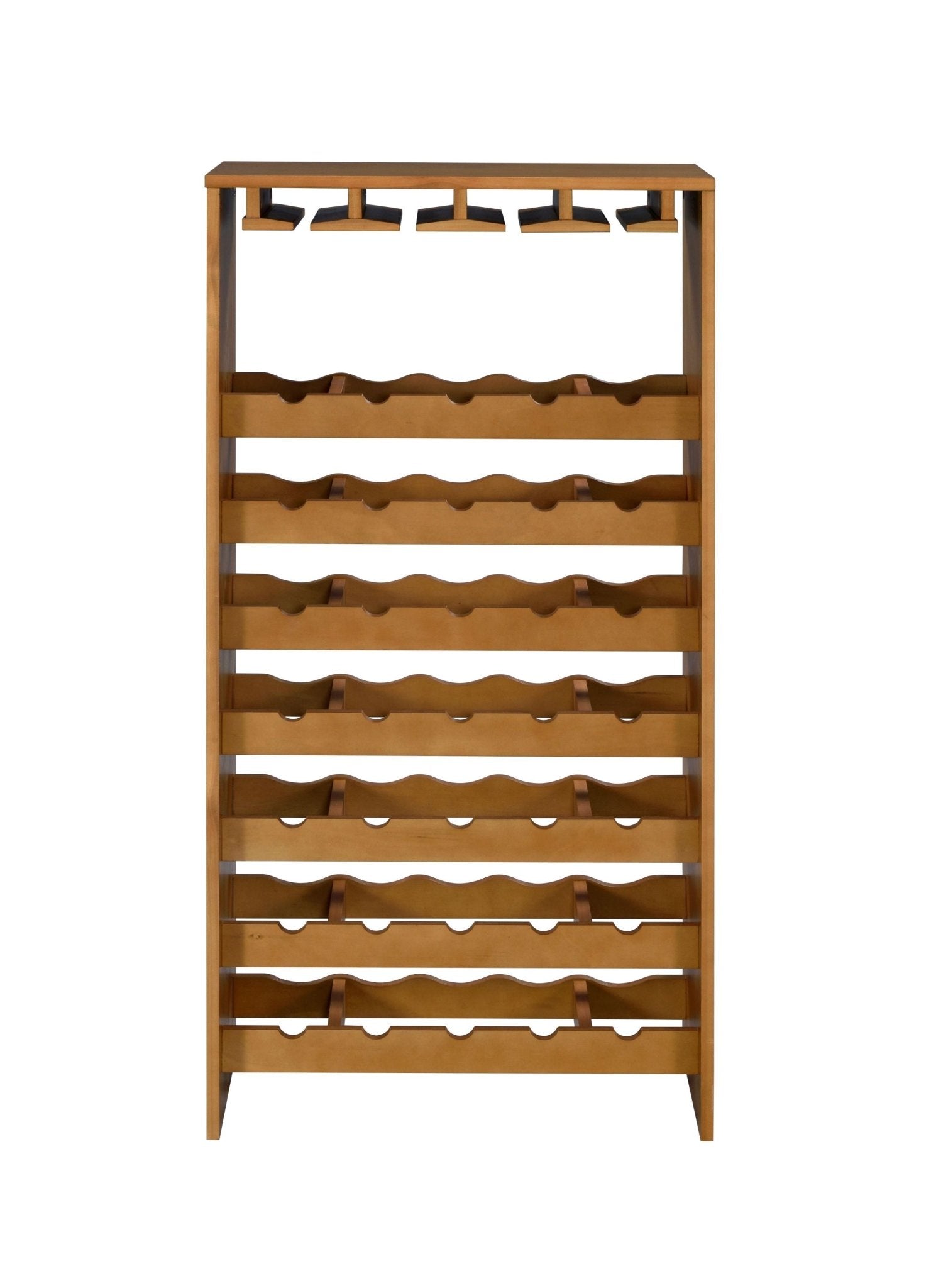 Hanzi Oak Finish Wine Rack - 1st Choice Furniture Direct