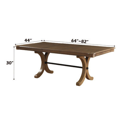 Harald Gray Oak Finish Dining Table (With Leaf) - 1st Choice Furniture Direct