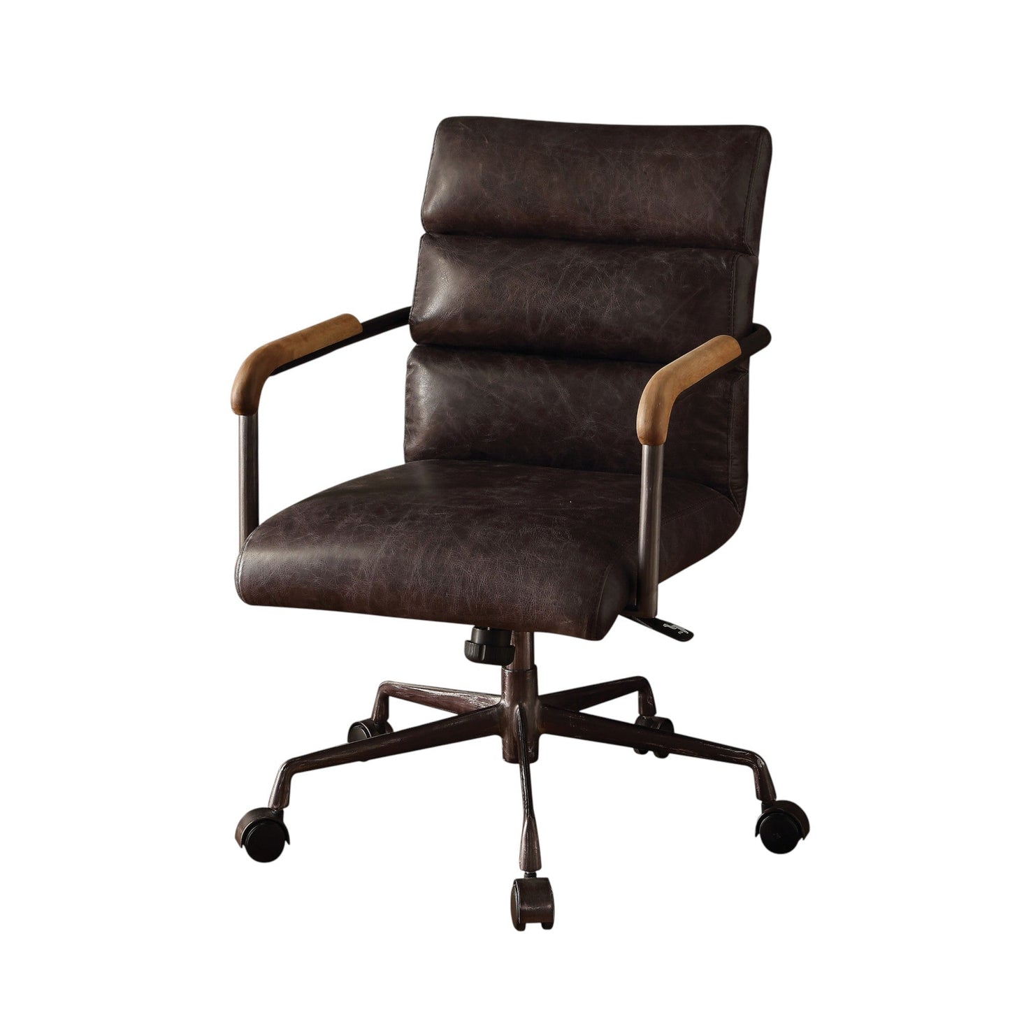 Harith Antique Slate Top Grain Leather Office Chair with Adjustable Height and Swivel Seat - 1st Choice Furniture Direct