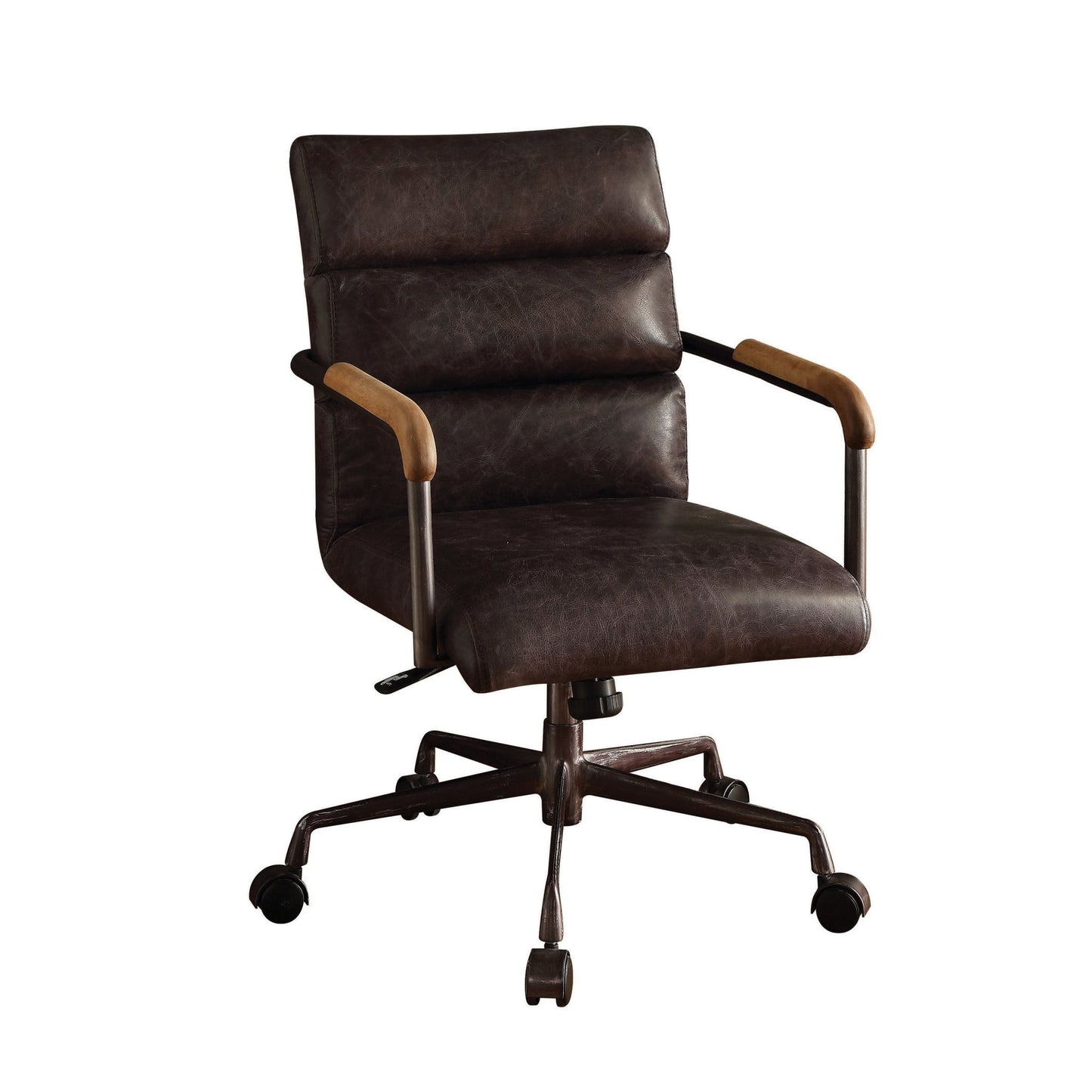 Harith Antique Slate Top Grain Leather Office Chair with Adjustable Height and Swivel Seat - 1st Choice Furniture Direct