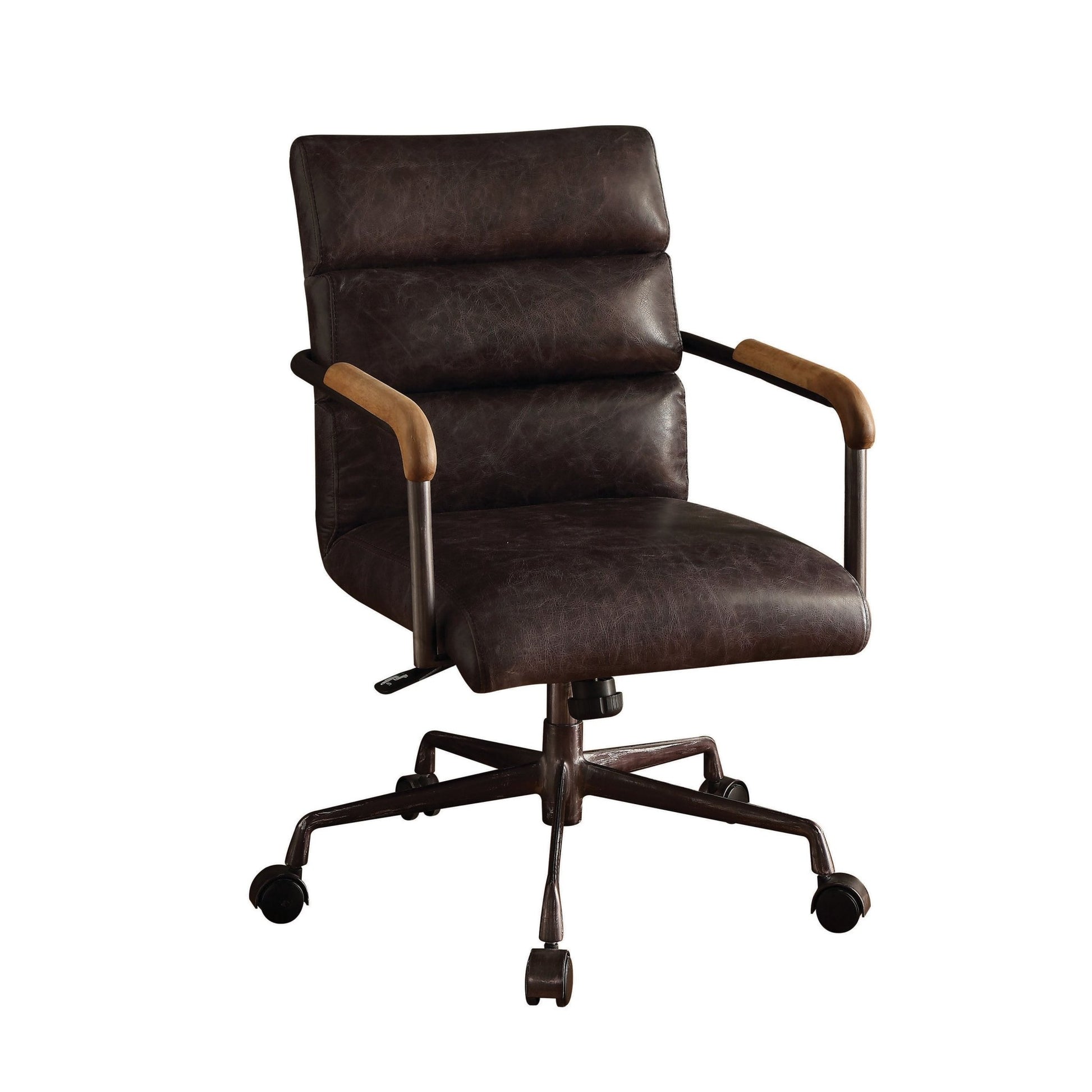 Harith Antique Slate Top Grain Leather Office Chair with Adjustable Height and Swivel Seat - 1st Choice Furniture Direct