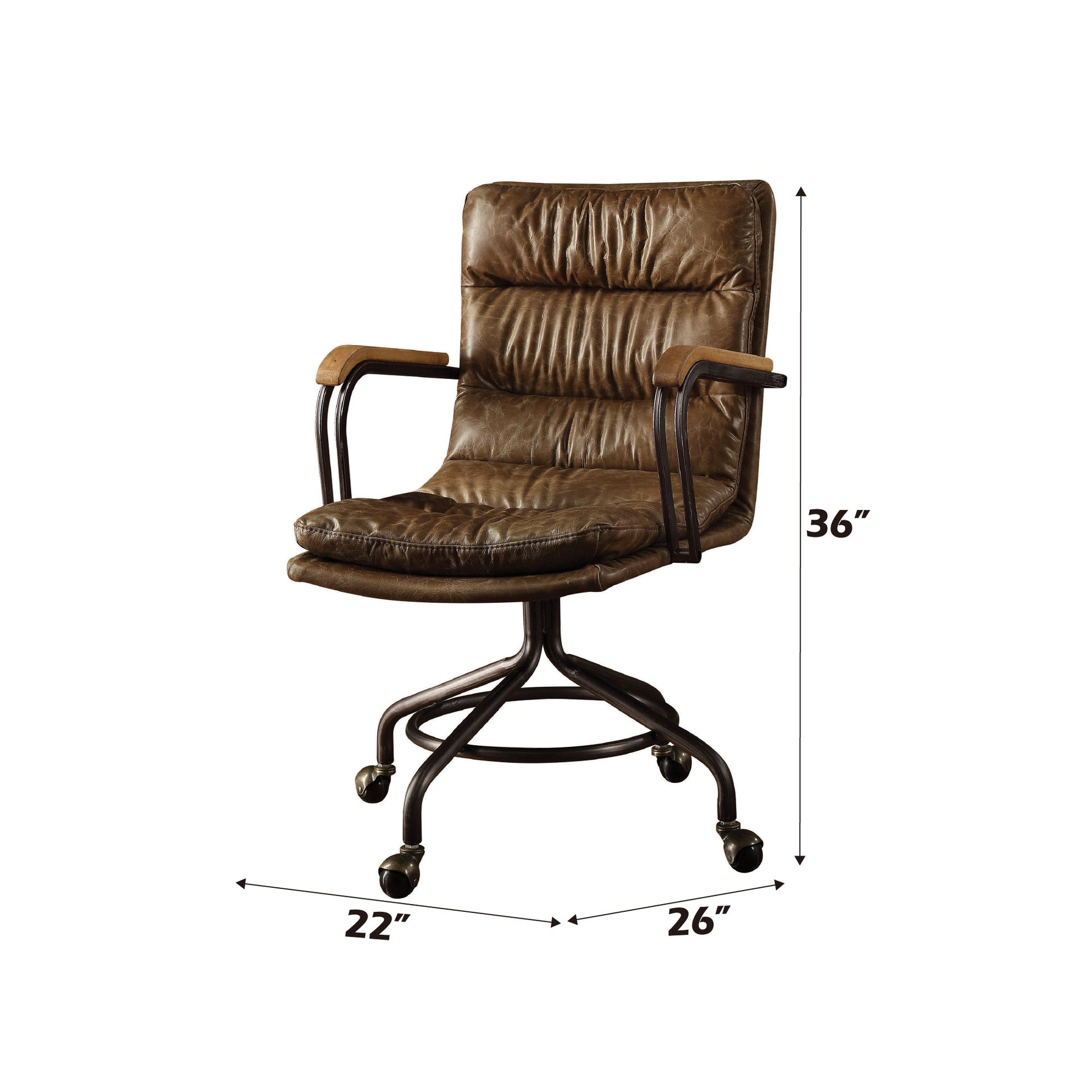 Harith II Vintage Whiskey Top Grain Leather Office Chair - 1st Choice Furniture Direct