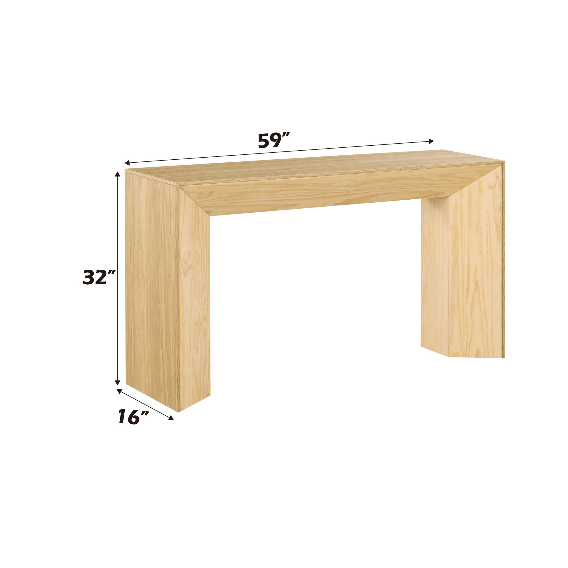 Harold Natural Oak Finish Sofa Table - 1st Choice Furniture Direct