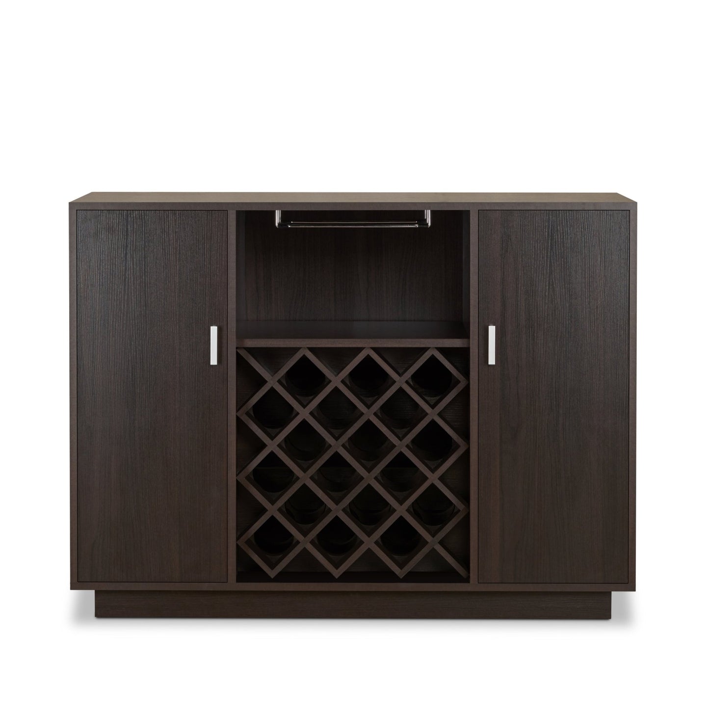 Hazen Espresso Finish Wine Cabinet - 1st Choice Furniture Direct
