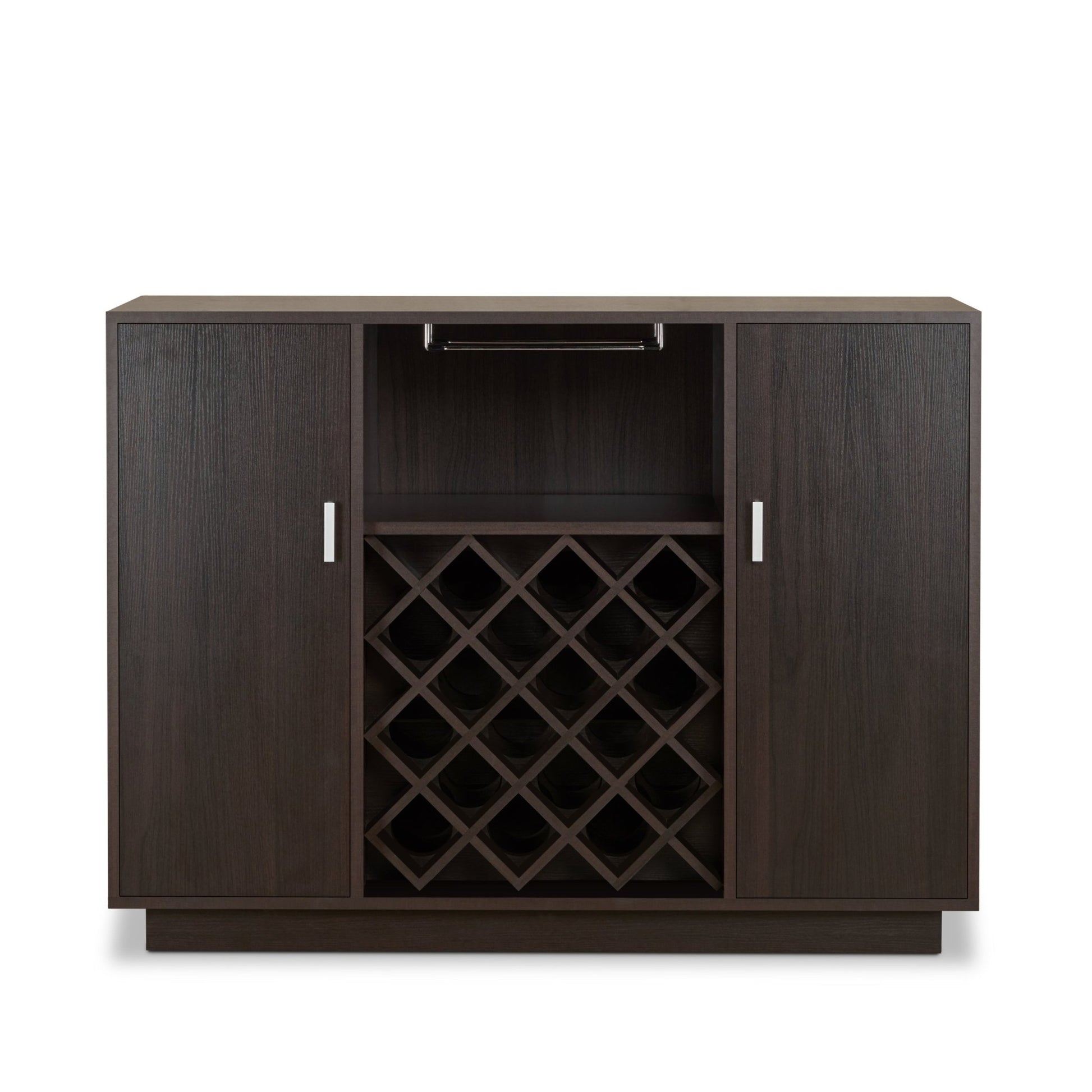 Hazen Espresso Finish Wine Cabinet - 1st Choice Furniture Direct
