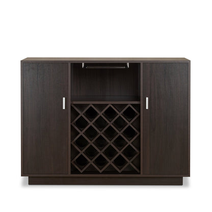 Hazen Espresso Finish Wine Cabinet - 1st Choice Furniture Direct
