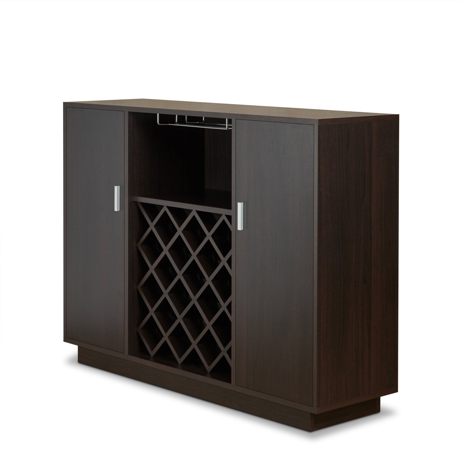 Hazen Espresso Finish Wine Cabinet - 1st Choice Furniture Direct