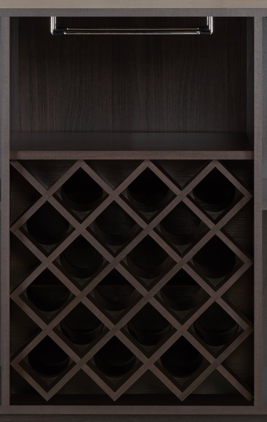 Hazen Espresso Finish Wine Cabinet - 1st Choice Furniture Direct