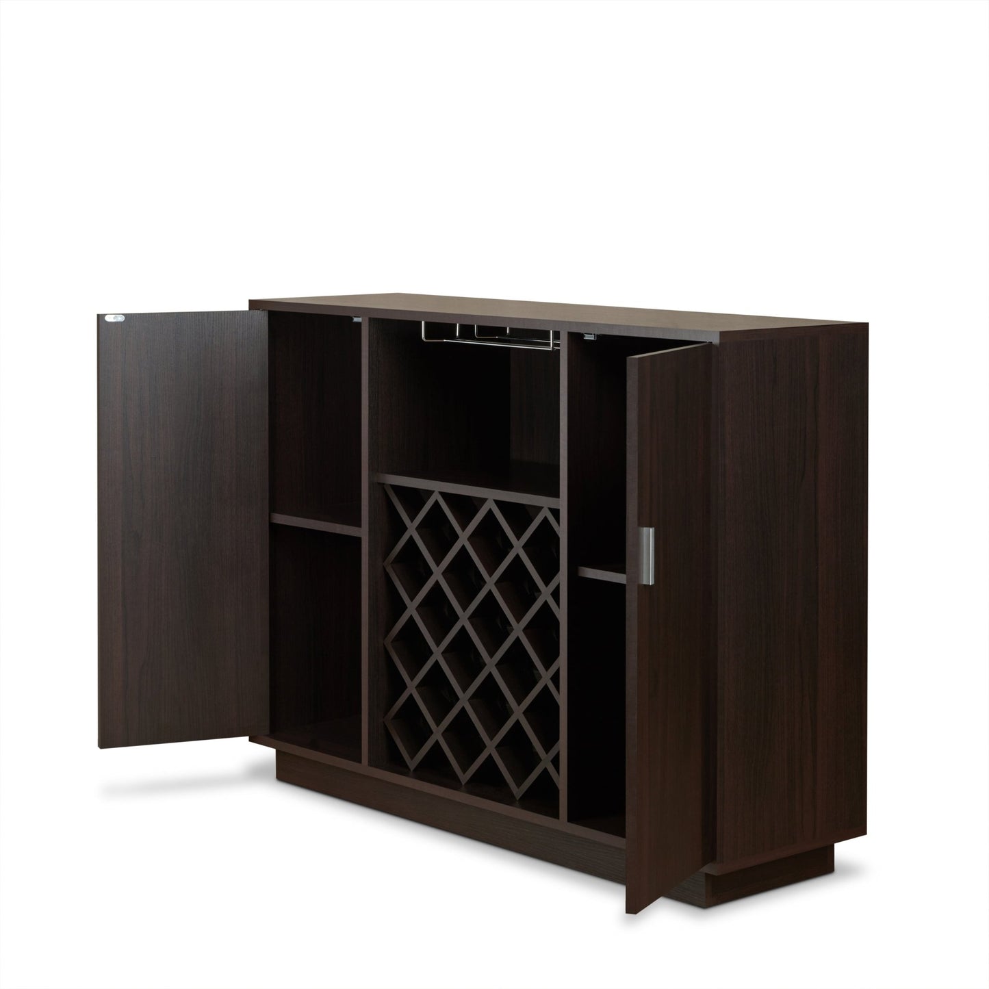 Hazen Espresso Finish Wine Cabinet - 1st Choice Furniture Direct