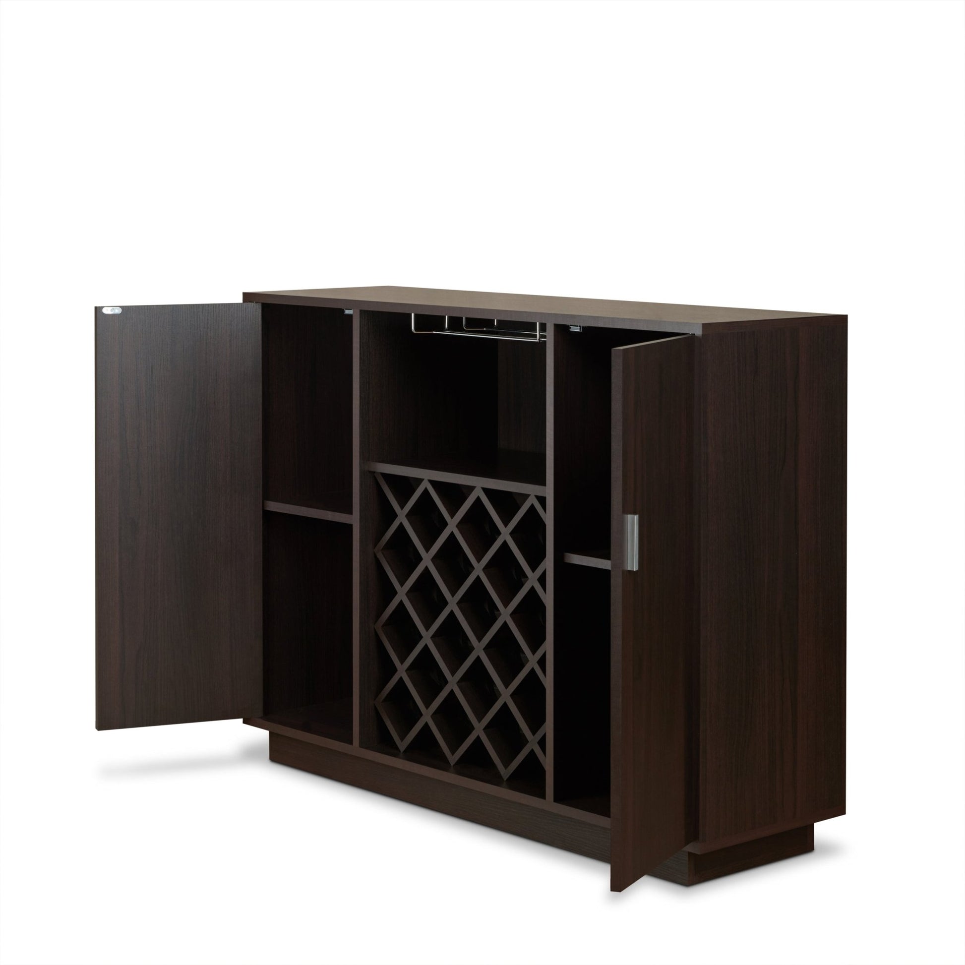 Hazen Espresso Finish Wine Cabinet - 1st Choice Furniture Direct
