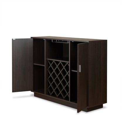 Hazen Espresso Finish Wine Cabinet - 1st Choice Furniture Direct