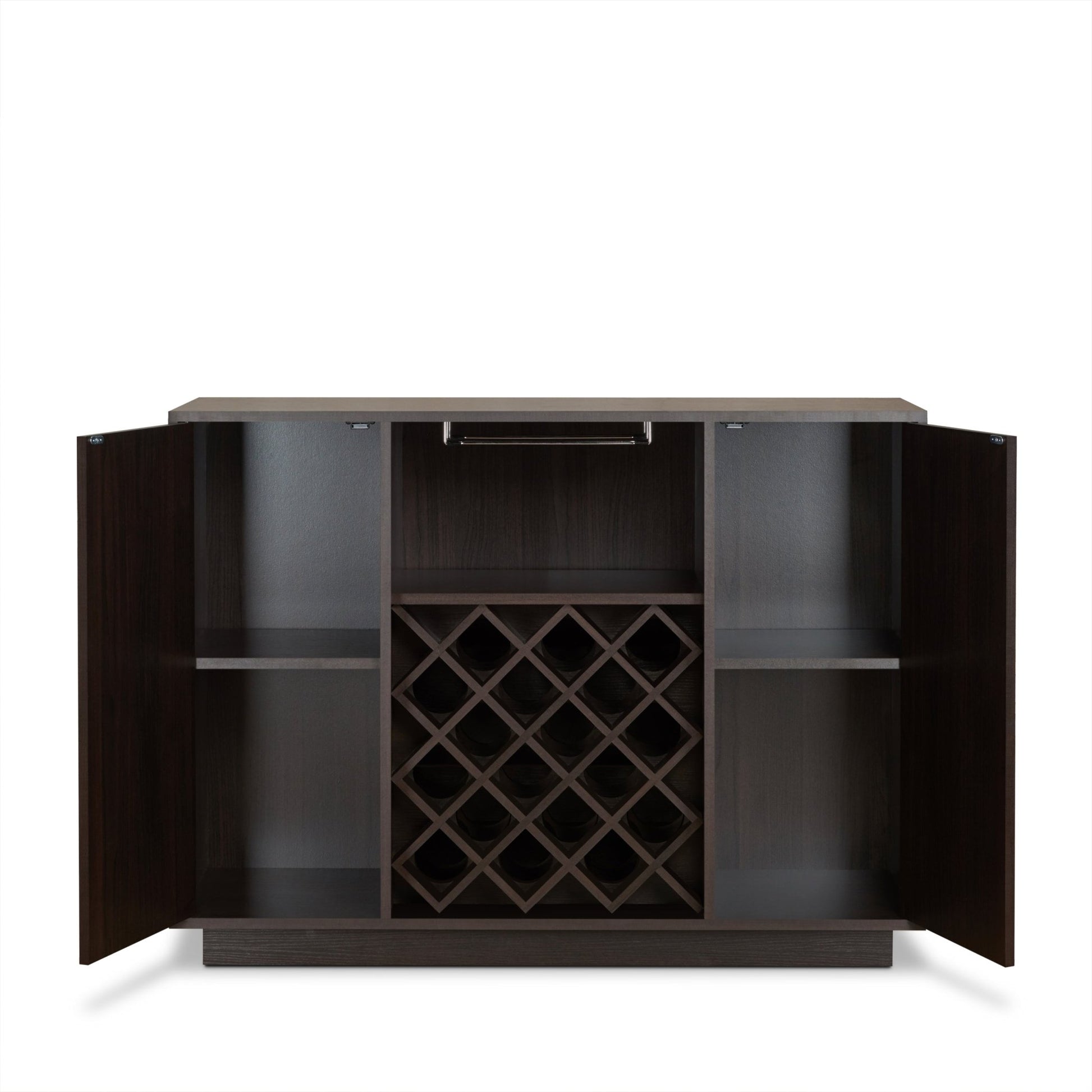 Hazen Espresso Finish Wine Cabinet - 1st Choice Furniture Direct