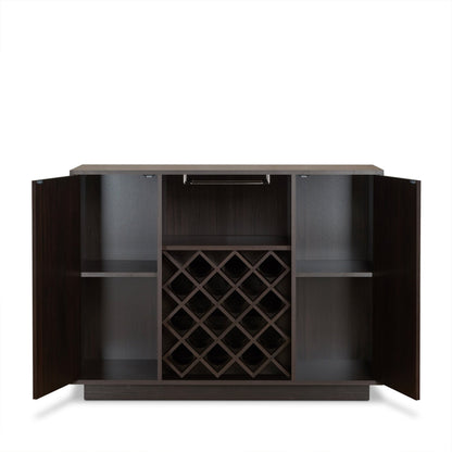 Hazen Espresso Finish Wine Cabinet - 1st Choice Furniture Direct