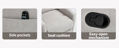 Heat Massage Manual Recliner Chair with Rocker and Swivel in Fabric for Living Room,Grey - 1st Choice Furniture Direct