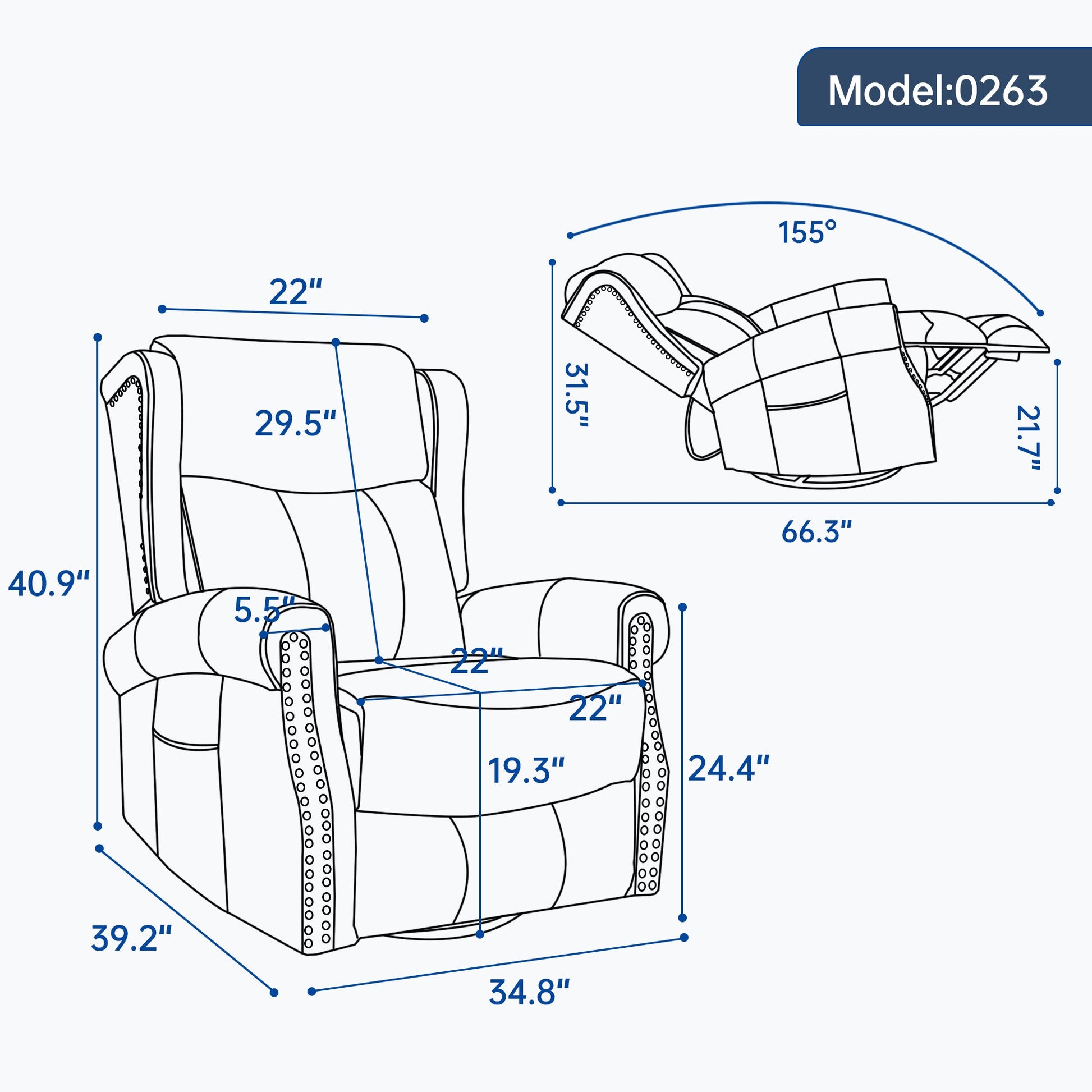 Heat Massage Manual Recliner Chair with Rocker and Swivel in Genuine leather for Living Room, Red - 1st Choice Furniture Direct
