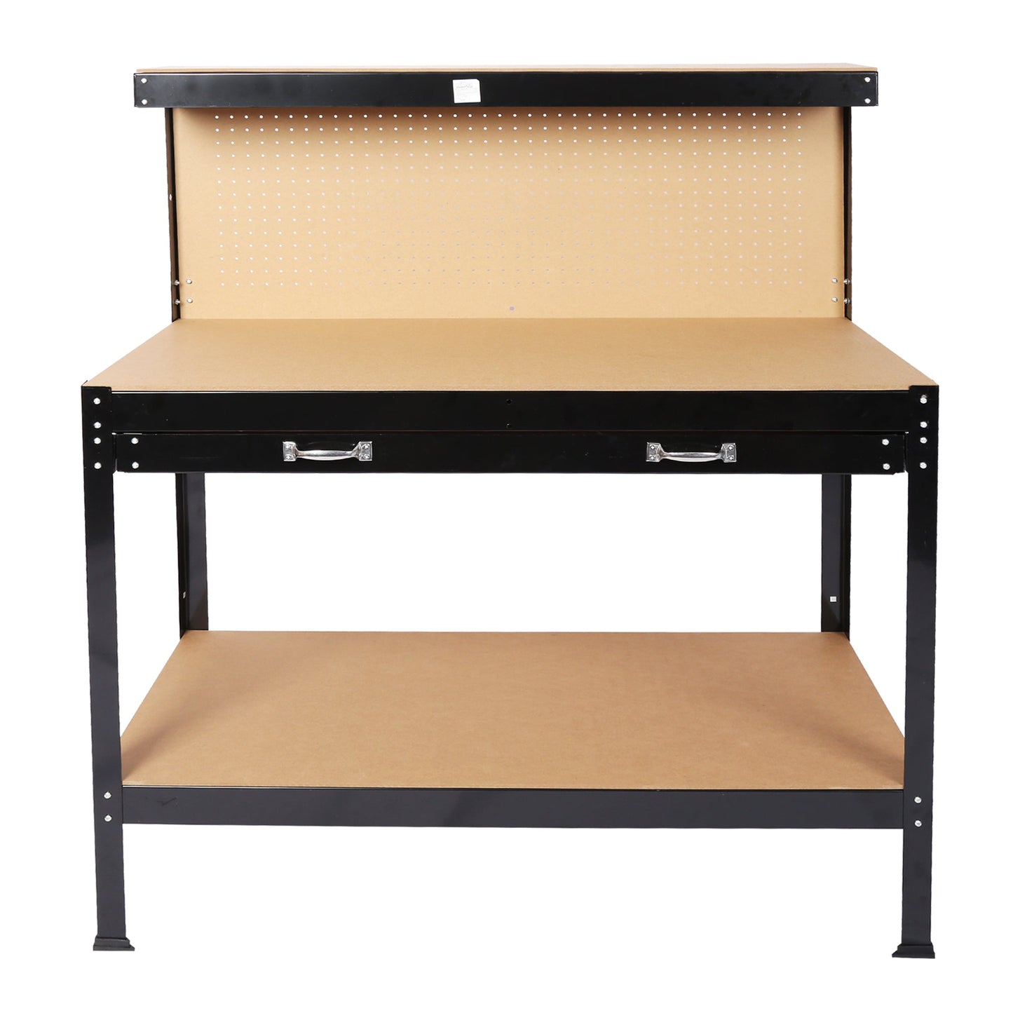 Heavy Duty Steel Workbench with Pegboard & Drawer – 48” Garage Work Table - 1st Choice Furniture Direct