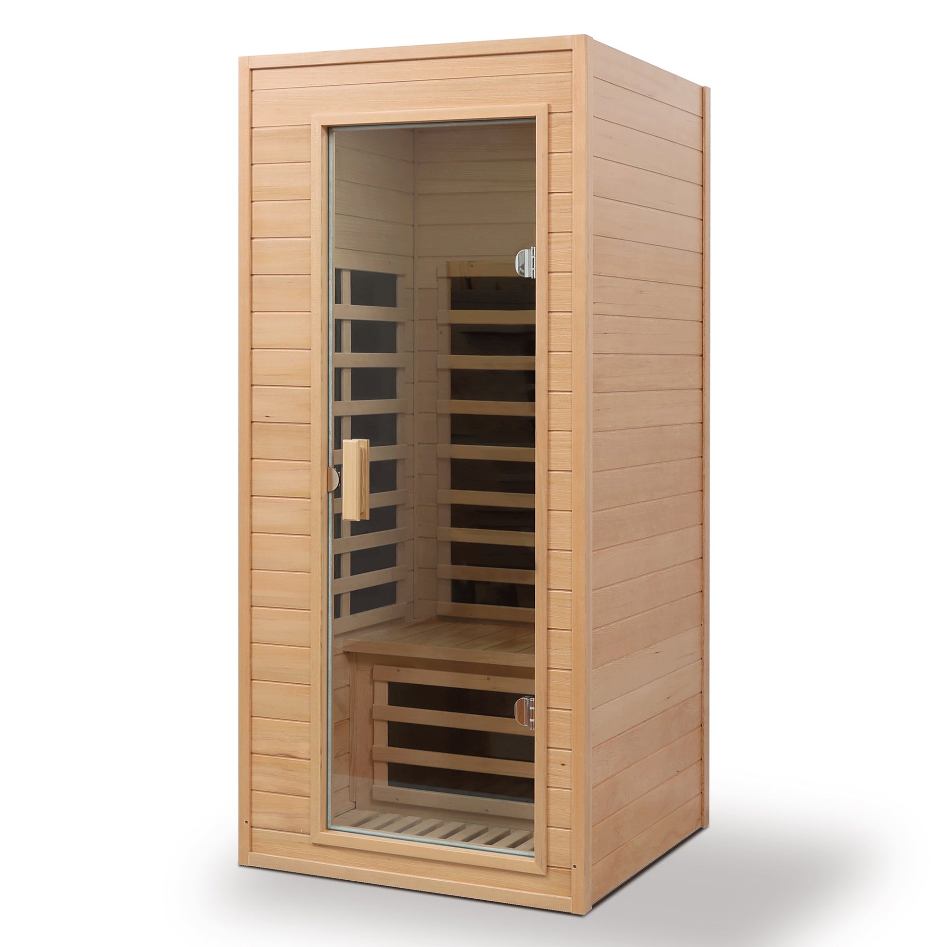 Hemlock One - person Far Infrared Roof Embedded Indoor Sauna Room Natural Hemlock 33.7x33.46x72.83 inches - 1st Choice Furniture Direct