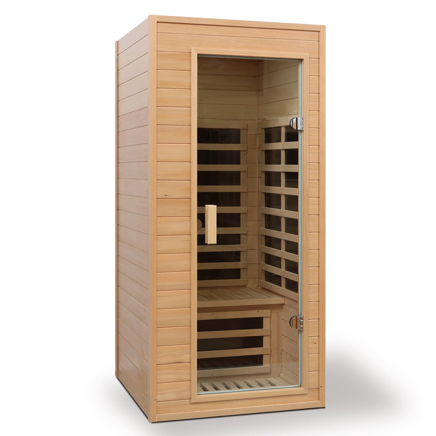 Hemlock One - person Far Infrared Roof Embedded Indoor Sauna Room Natural Hemlock 33.7x33.46x72.83 inches - 1st Choice Furniture Direct