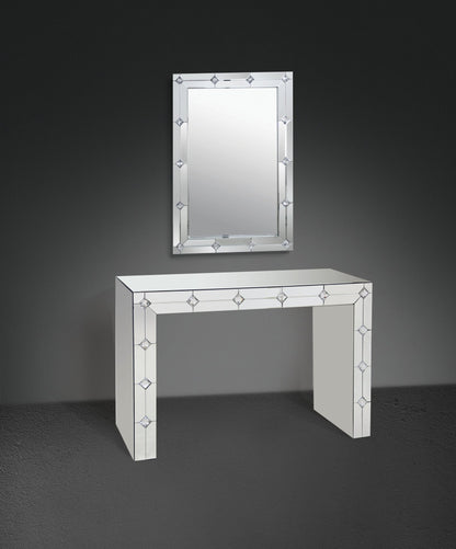 Hessa Mirrored & Faux Rhinestone Console Table (Assembled) - 1st Choice Furniture Direct