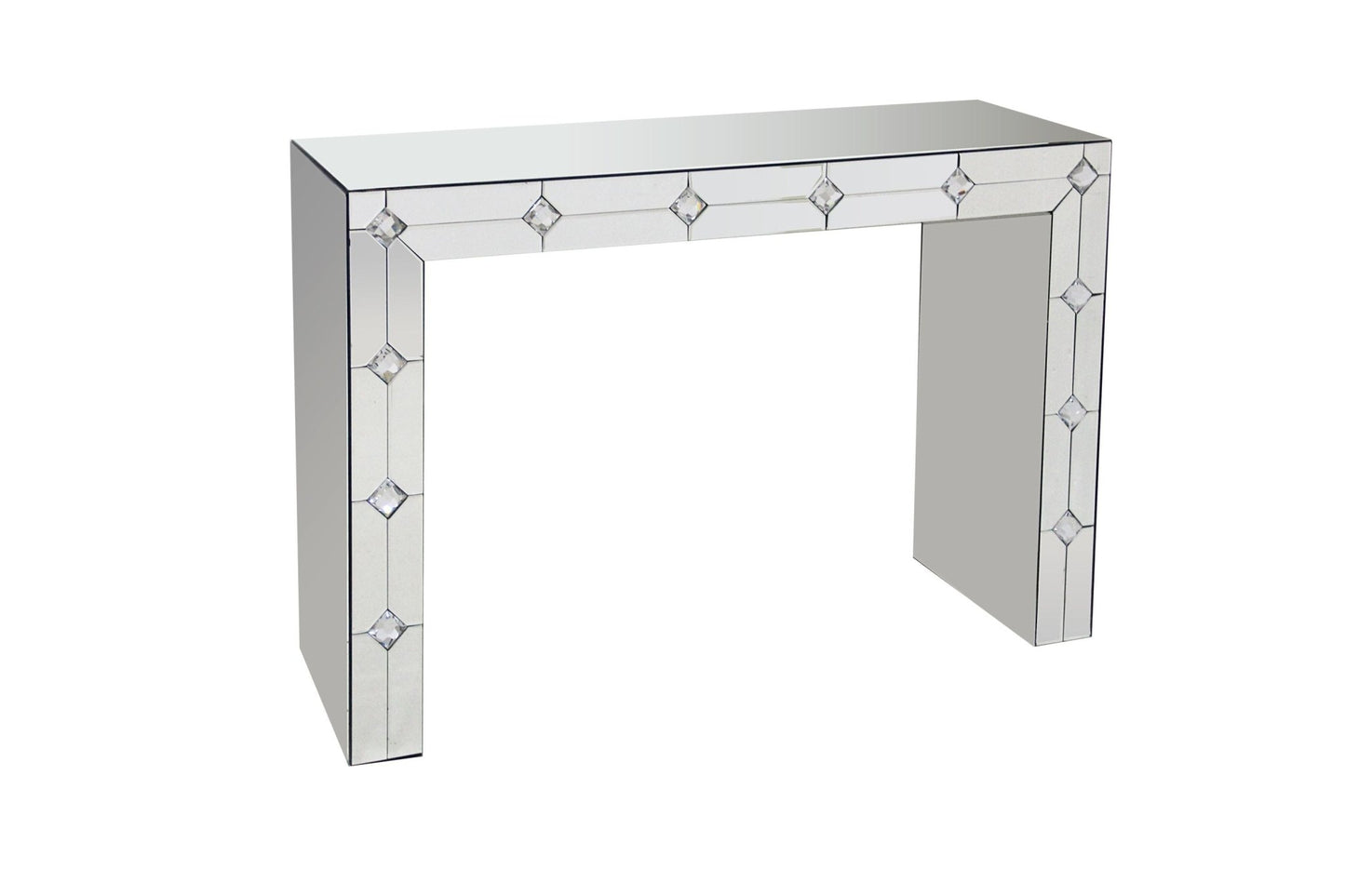 Hessa Mirrored & Faux Rhinestone Console Table (Assembled) - 1st Choice Furniture Direct
