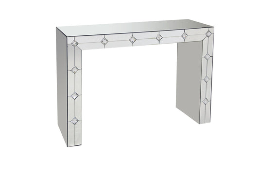 Hessa Mirrored & Faux Rhinestone Console Table (Assembled) - 1st Choice Furniture Direct