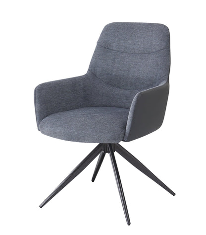 Hester Gray Fabric Arm Chair (Set of 2) - 1st Choice Furniture Direct