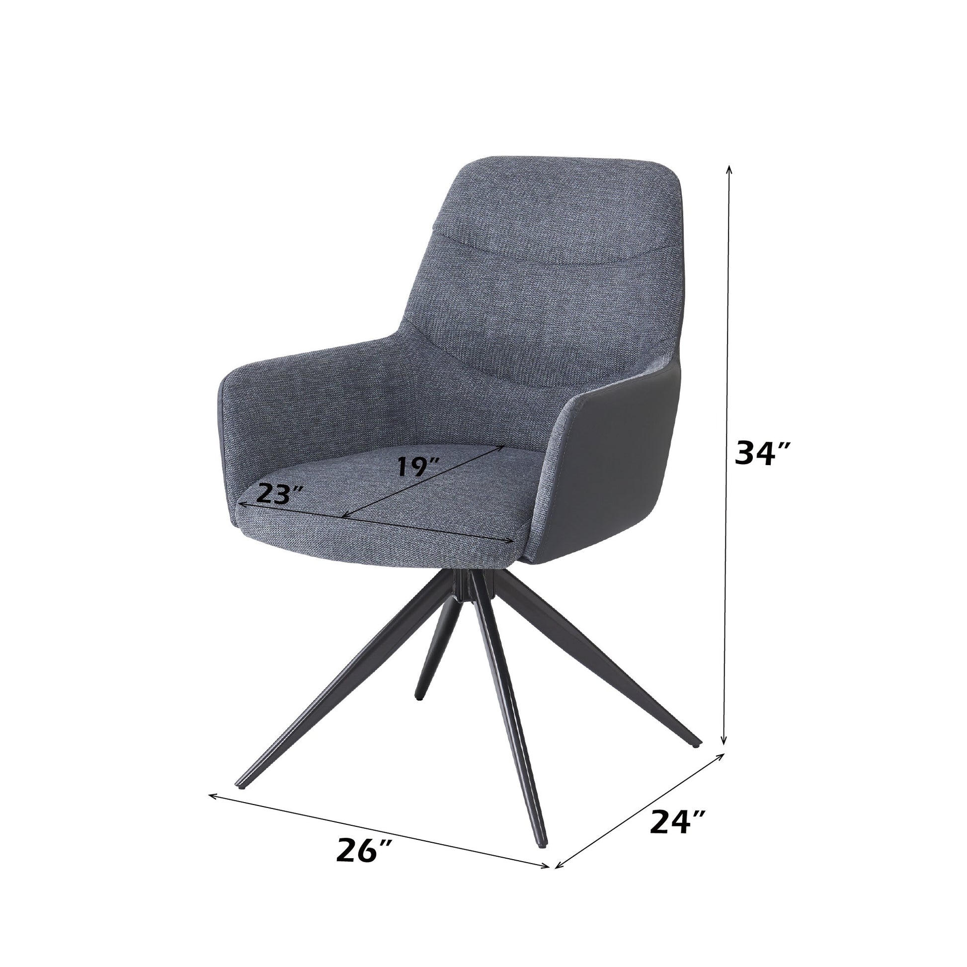 Hester Gray Fabric Arm Chair (Set of 2) - 1st Choice Furniture Direct