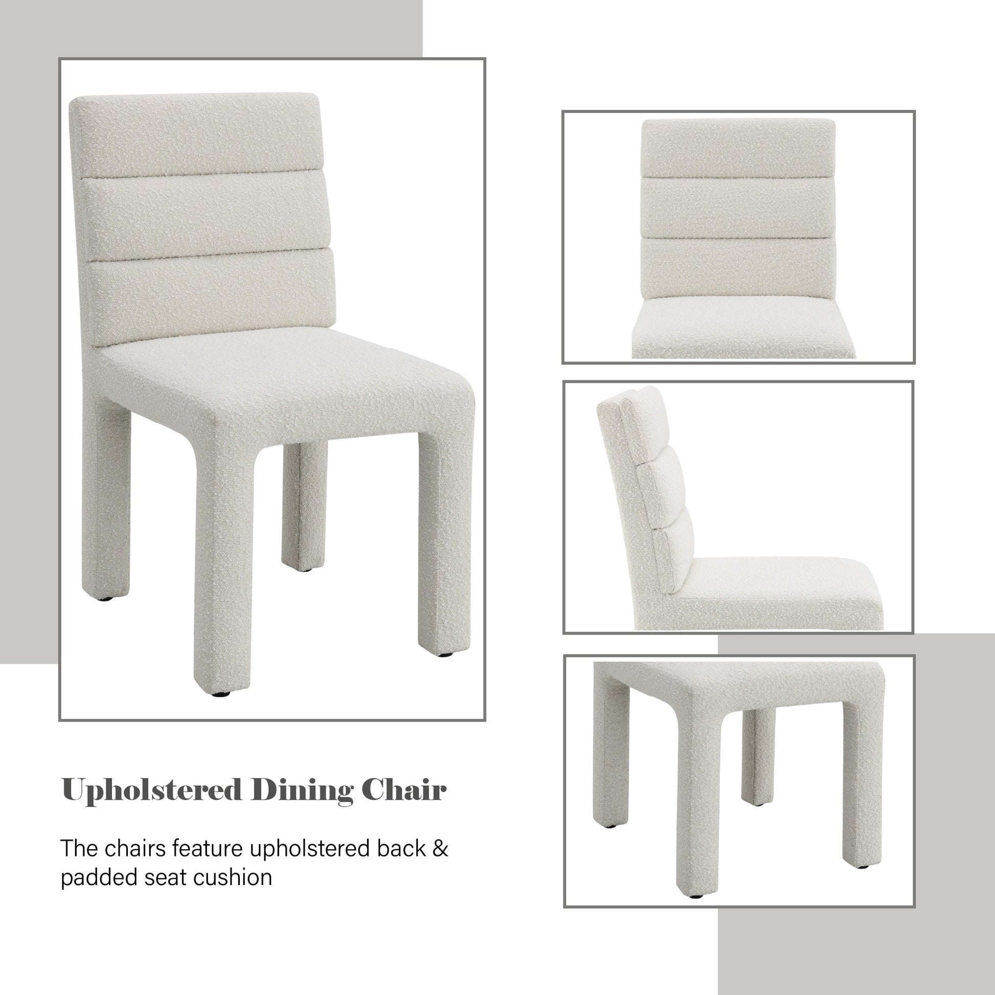 Hettie Beige Boucle Side Chair (Set of 2) - 1st Choice Furniture Direct