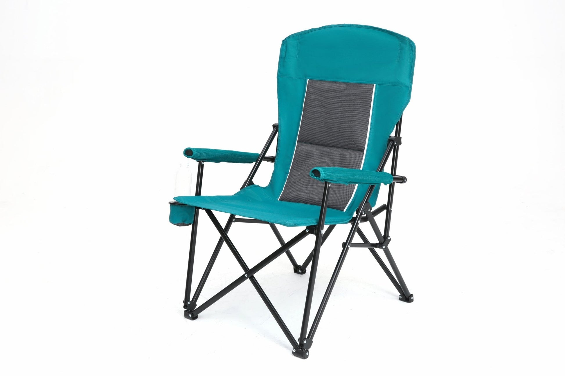 High Back Heavy Duty Lawn Chair Support 250LBS, Portable Collapsible Chair with Cup Holder -Blue - 1st Choice Furniture Direct