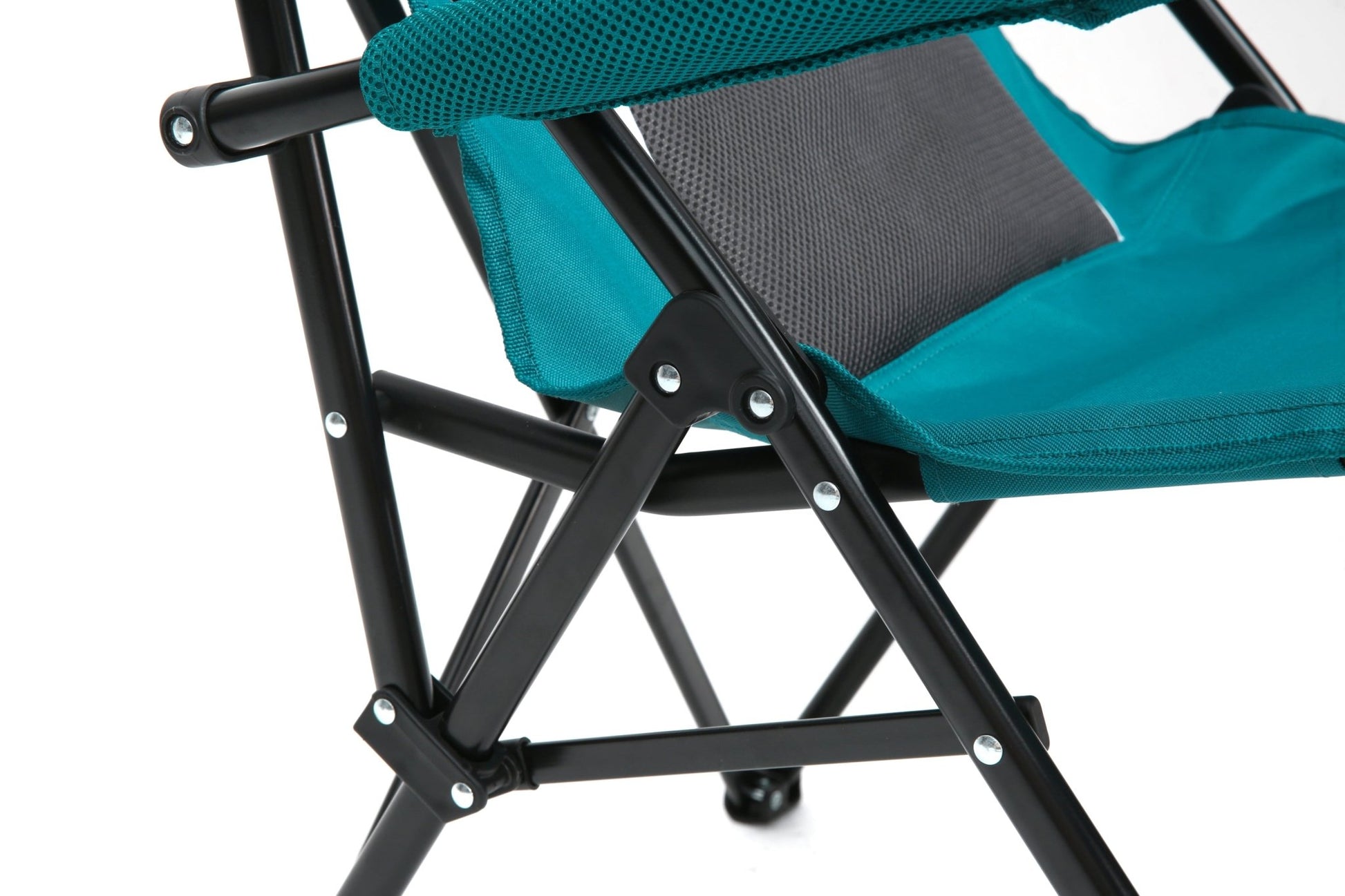 High Back Heavy Duty Lawn Chair Support 250LBS, Portable Collapsible Chair with Cup Holder -Blue - 1st Choice Furniture Direct
