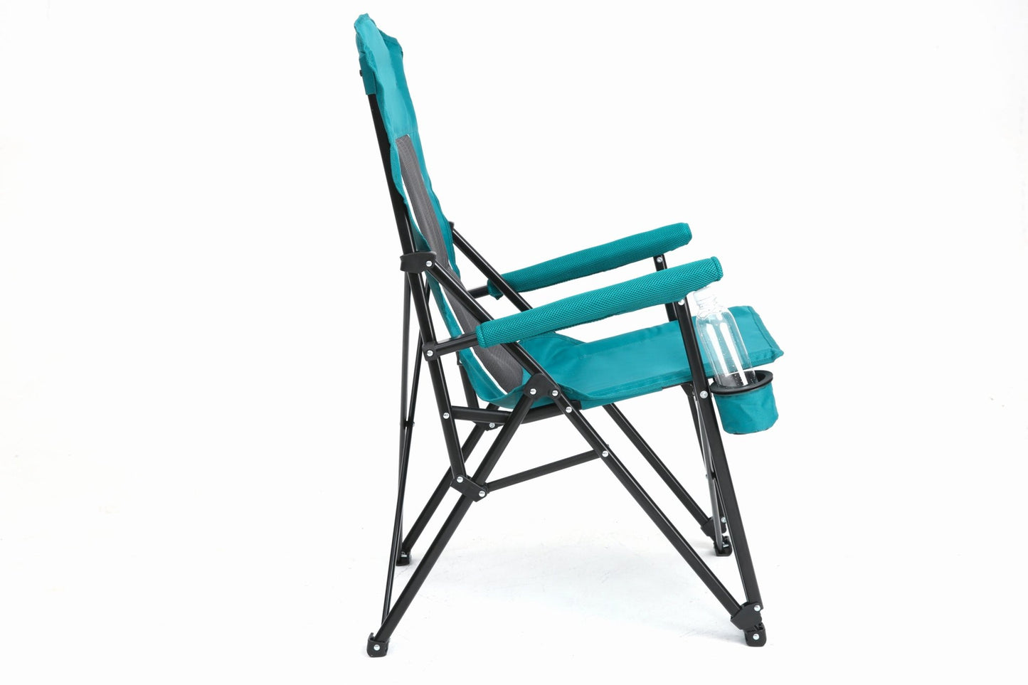 High Back Heavy Duty Lawn Chair Support 250LBS, Portable Collapsible Chair with Cup Holder -Blue - 1st Choice Furniture Direct