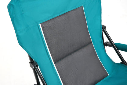 High Back Heavy Duty Lawn Chair Support 250LBS, Portable Collapsible Chair with Cup Holder - Blue - 1st Choice Furniture Direct