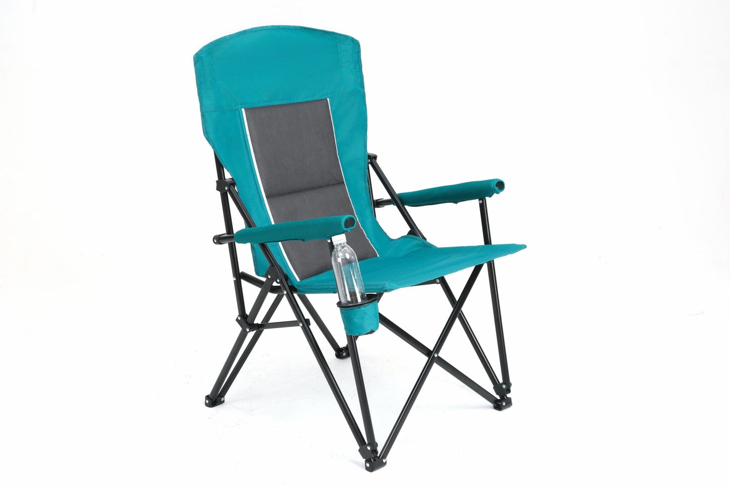 High Back Heavy Duty Lawn Chair Support 250LBS, Portable Collapsible Chair with Cup Holder -Blue - 1st Choice Furniture Direct