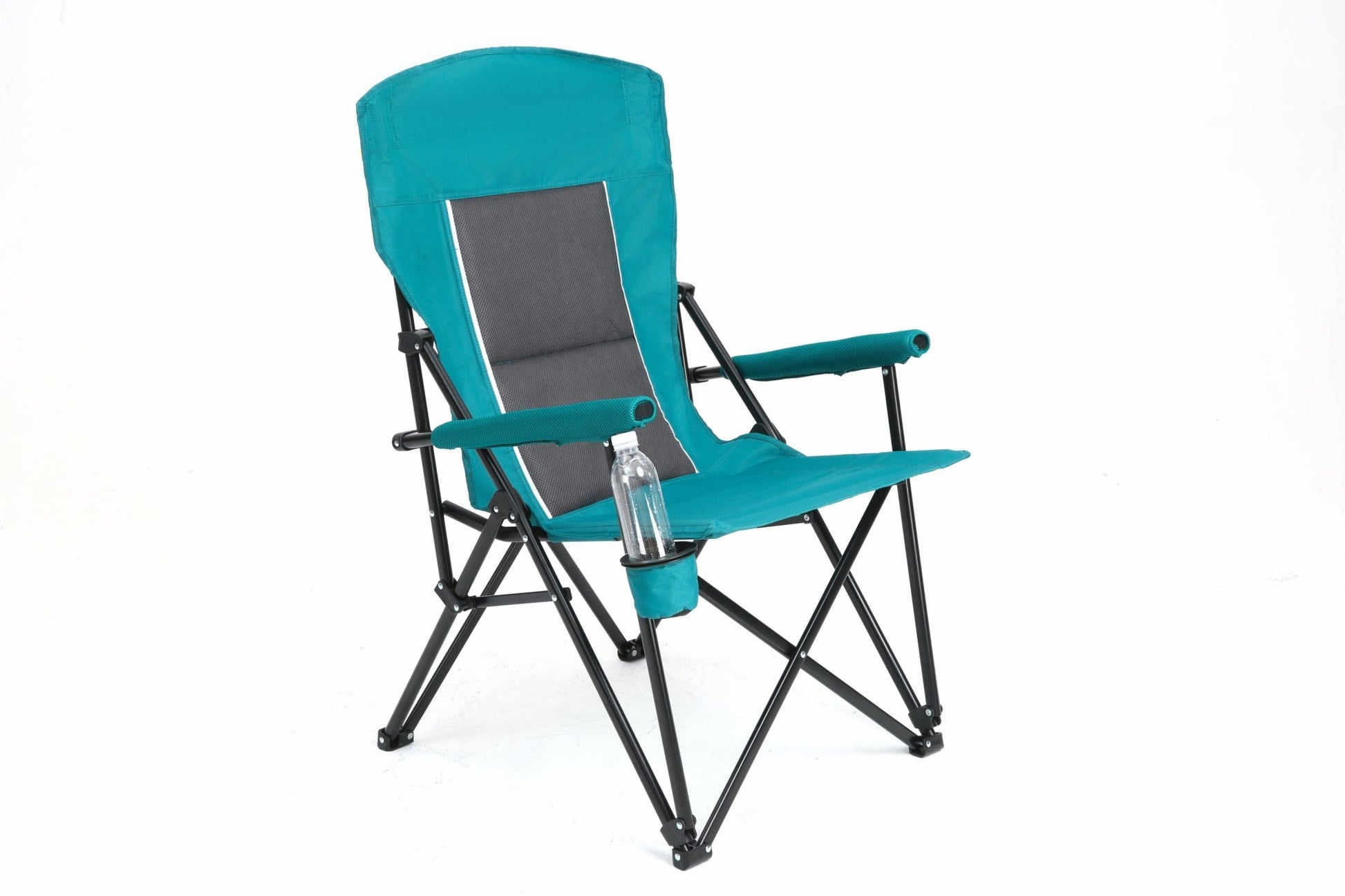 High Back Heavy Duty Lawn Chair Support 250LBS, Portable Collapsible Chair with Cup Holder -Blue - 1st Choice Furniture Direct