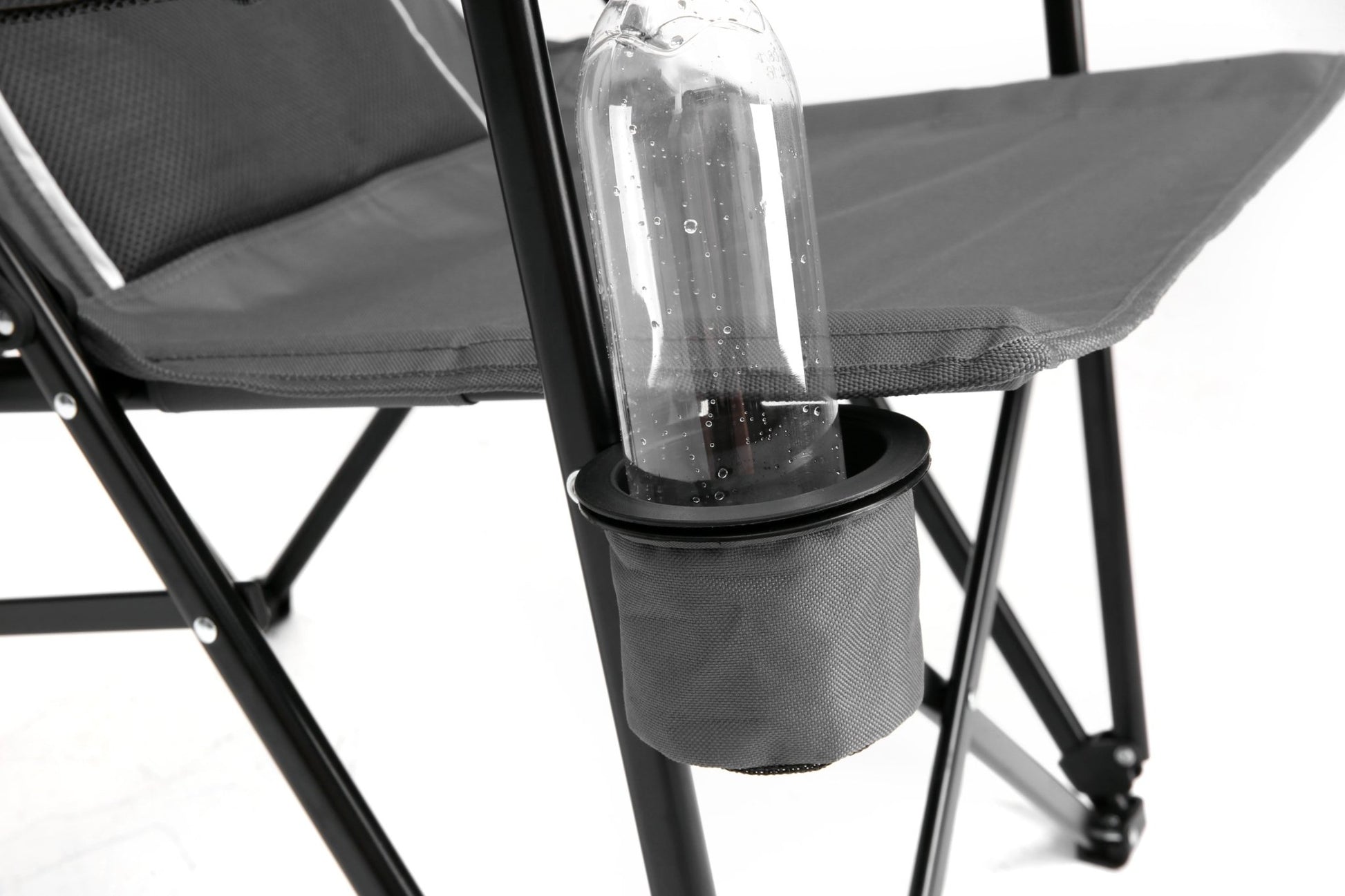 High Back Heavy Duty Lawn Chair Support 250LBS, Portable Collapsible Chair with Cup Holder - Grey - 1st Choice Furniture Direct