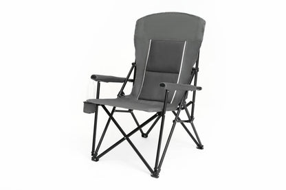 High Back Heavy Duty Lawn Chair Support 250LBS, Portable Collapsible Chair with Cup Holder -Grey - 1st Choice Furniture Direct