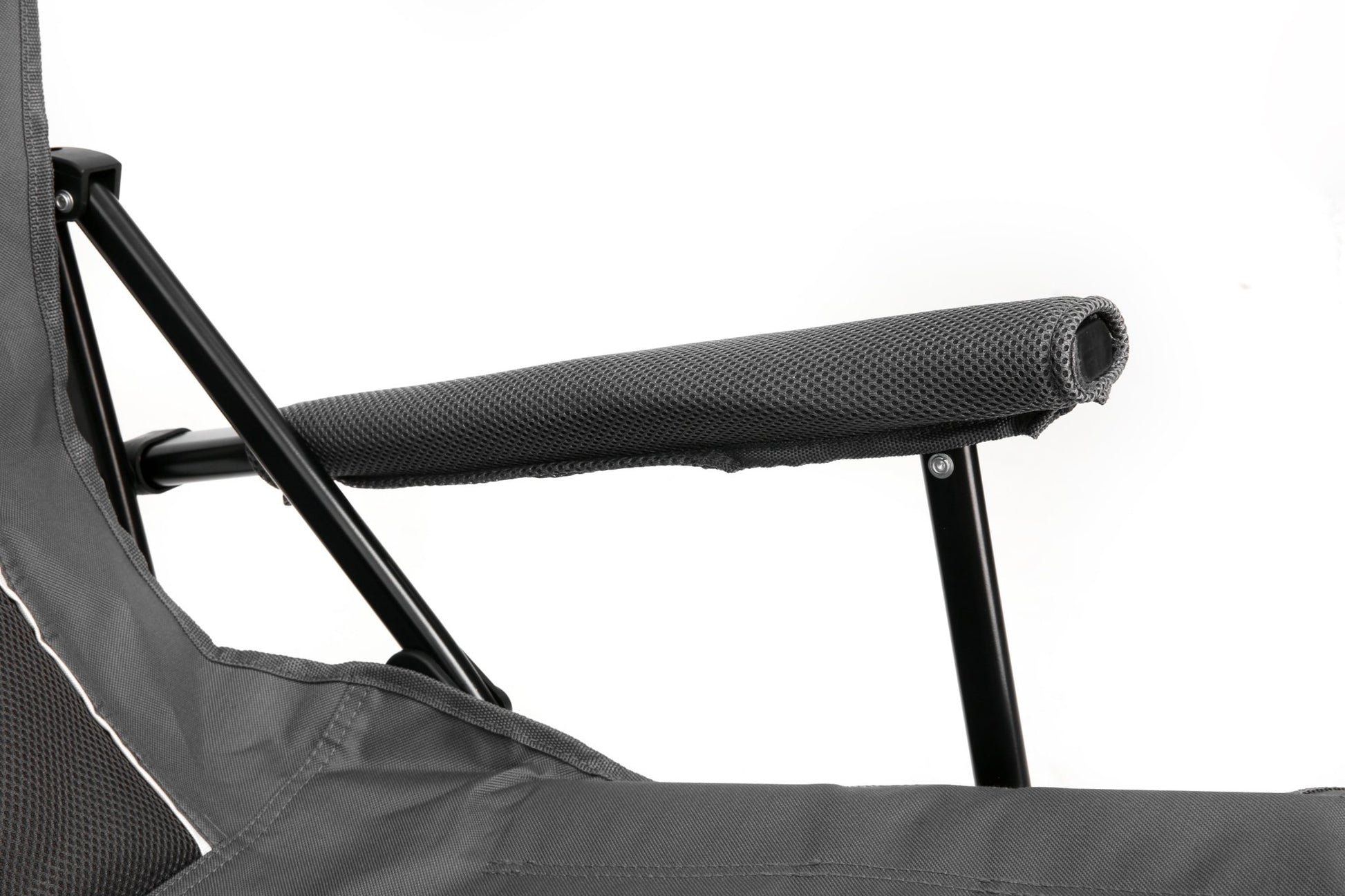 High Back Heavy Duty Lawn Chair Support 250LBS, Portable Collapsible Chair with Cup Holder - Grey - 1st Choice Furniture Direct