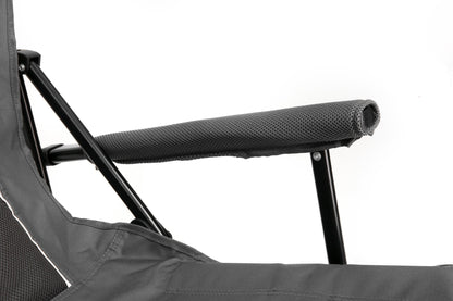 High Back Heavy Duty Lawn Chair Support 250LBS, Portable Collapsible Chair with Cup Holder - Grey - 1st Choice Furniture Direct