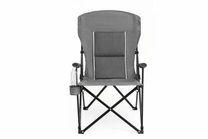High Back Heavy Duty Lawn Chair Support 250LBS, Portable Collapsible Chair with Cup Holder - Grey - 1st Choice Furniture Direct