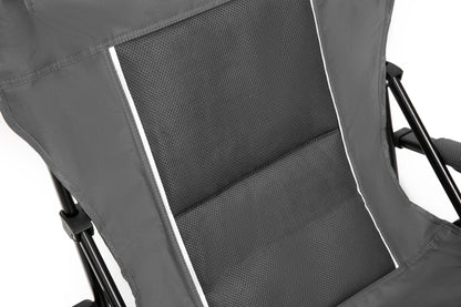 High Back Heavy Duty Lawn Chair Support 250LBS, Portable Collapsible Chair with Cup Holder -Grey - 1st Choice Furniture Direct